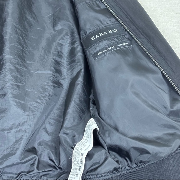Zara Man Black Bomber Jacket Size L - Picture 5 of 8